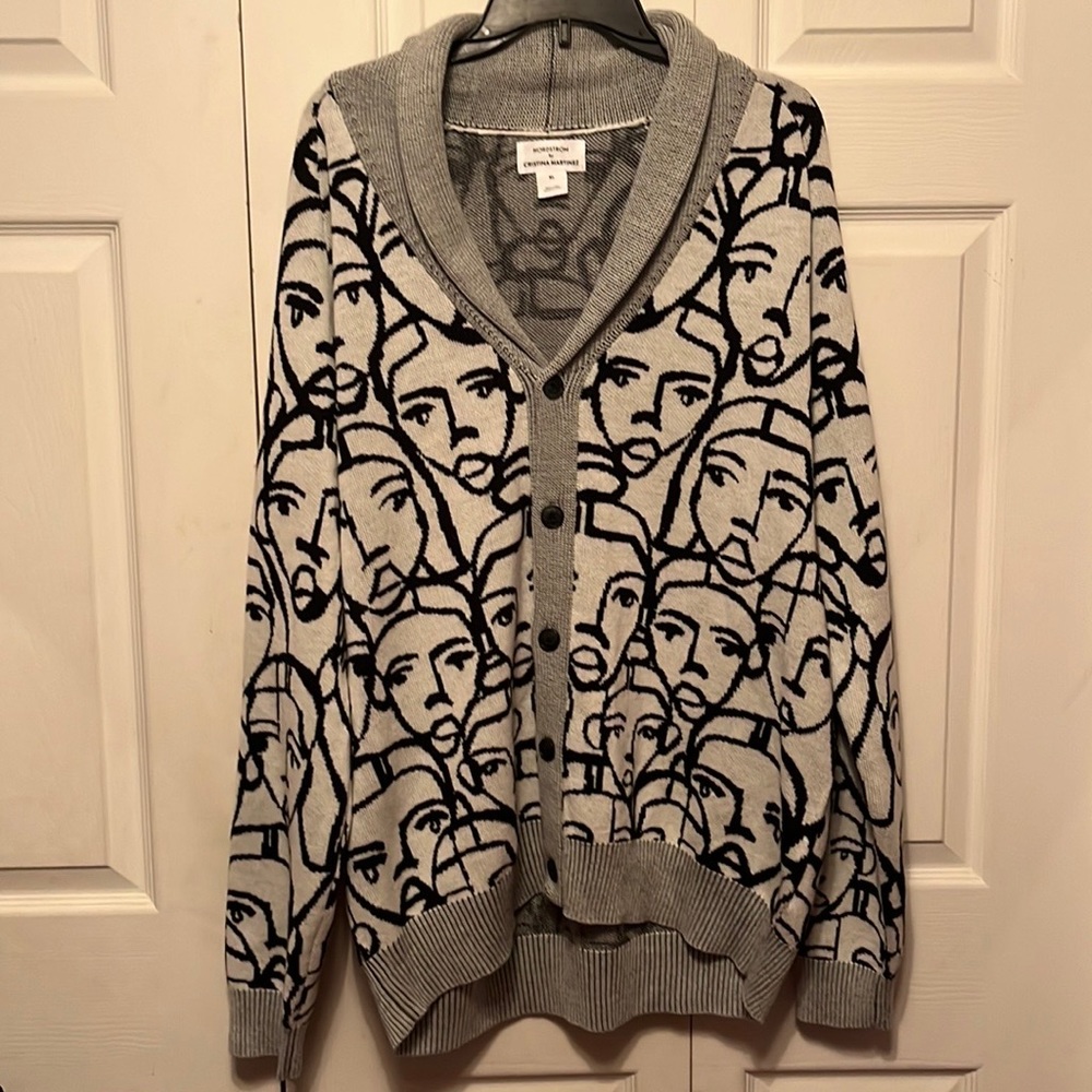 Cristina Martinez Merino Blend Shawl Collar Cardigan